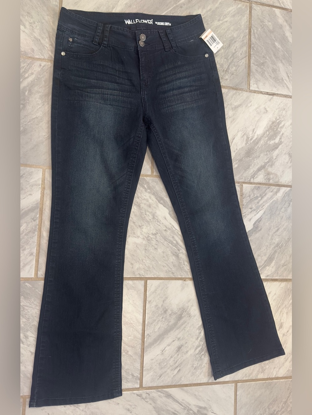 NWT Wallflower Womens Dark Blue Denim Jeans The Luscious Curvy Fit Size 15 Reg